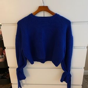 F21 Cropped royal blue Sweater